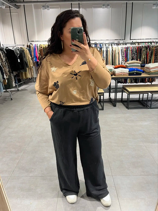 Pantalon large confort femme