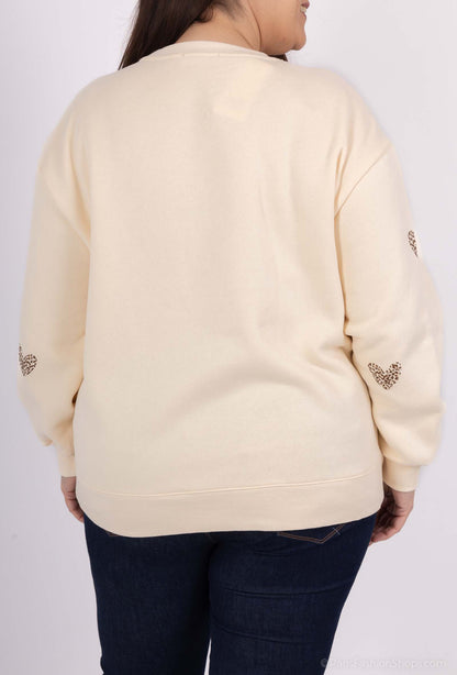 Sweat cœur léopard