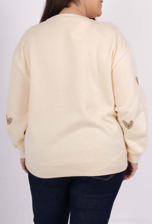 Sweat cœur léopard
